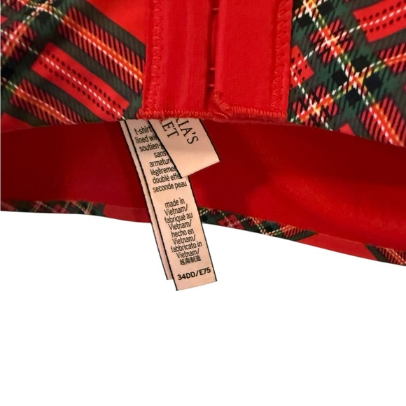 Victoria's Secret Red Plaid Bra 34DD - Picture 3 of 3